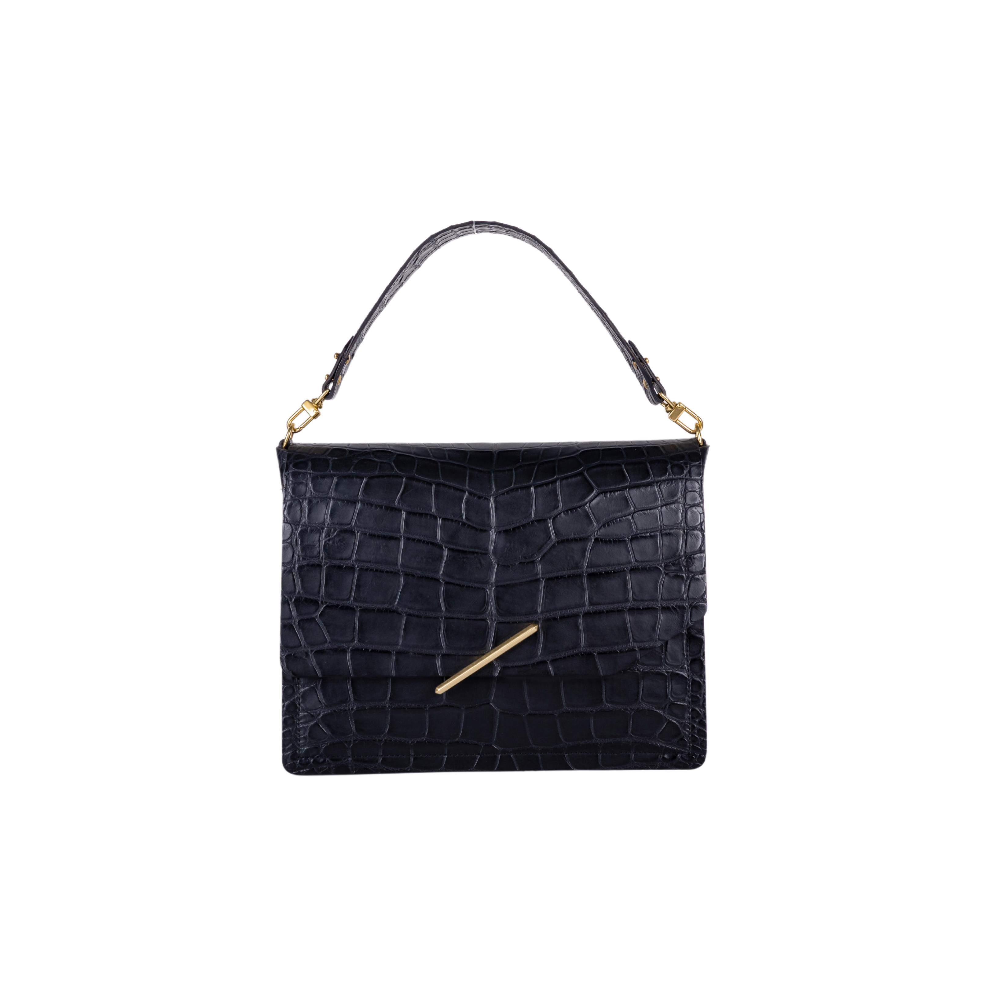 THE JEMISON SATCHEL/AMERICAN WILD ALLIGATOR/BLACK