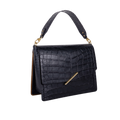 THE JEMISON SATCHEL/AMERICAN WILD ALLIGATOR/BLACK