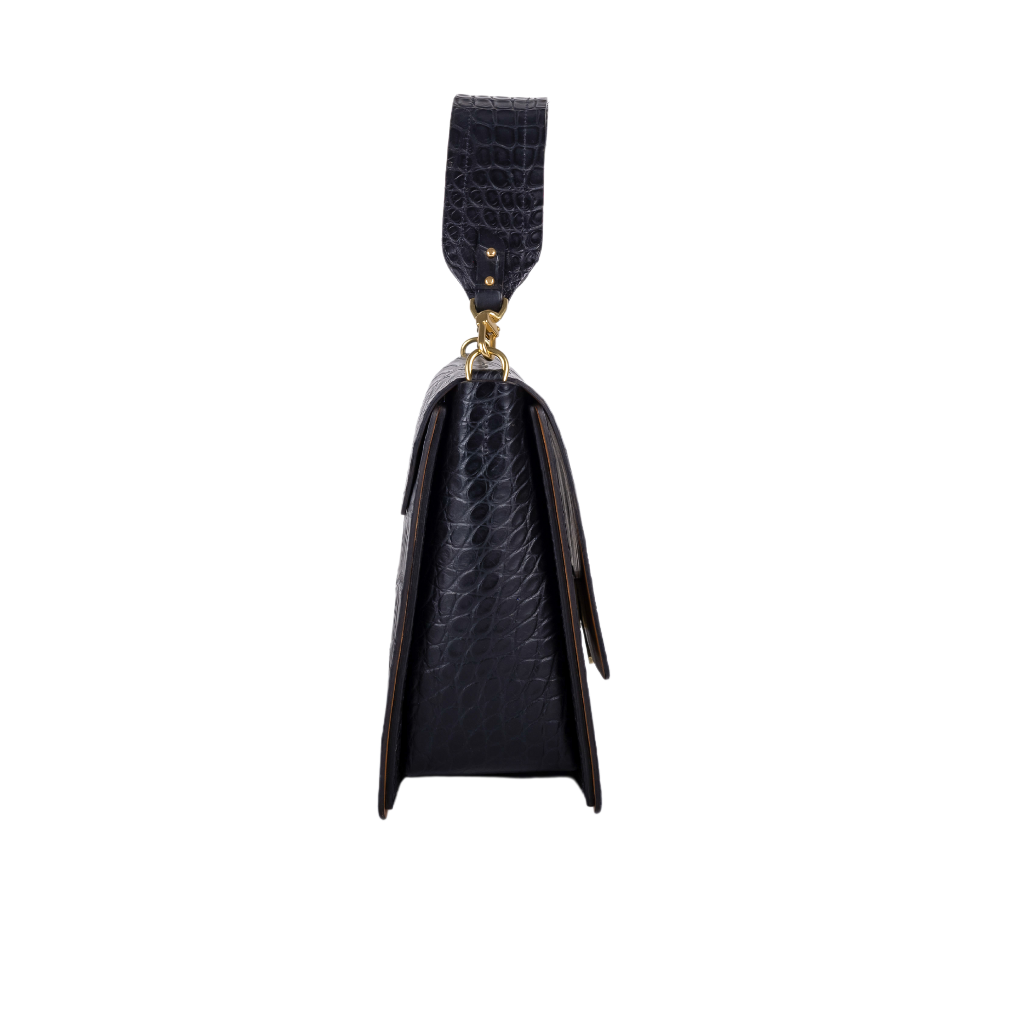 THE JEMISON SATCHEL/AMERICAN WILD ALLIGATOR/BLACK