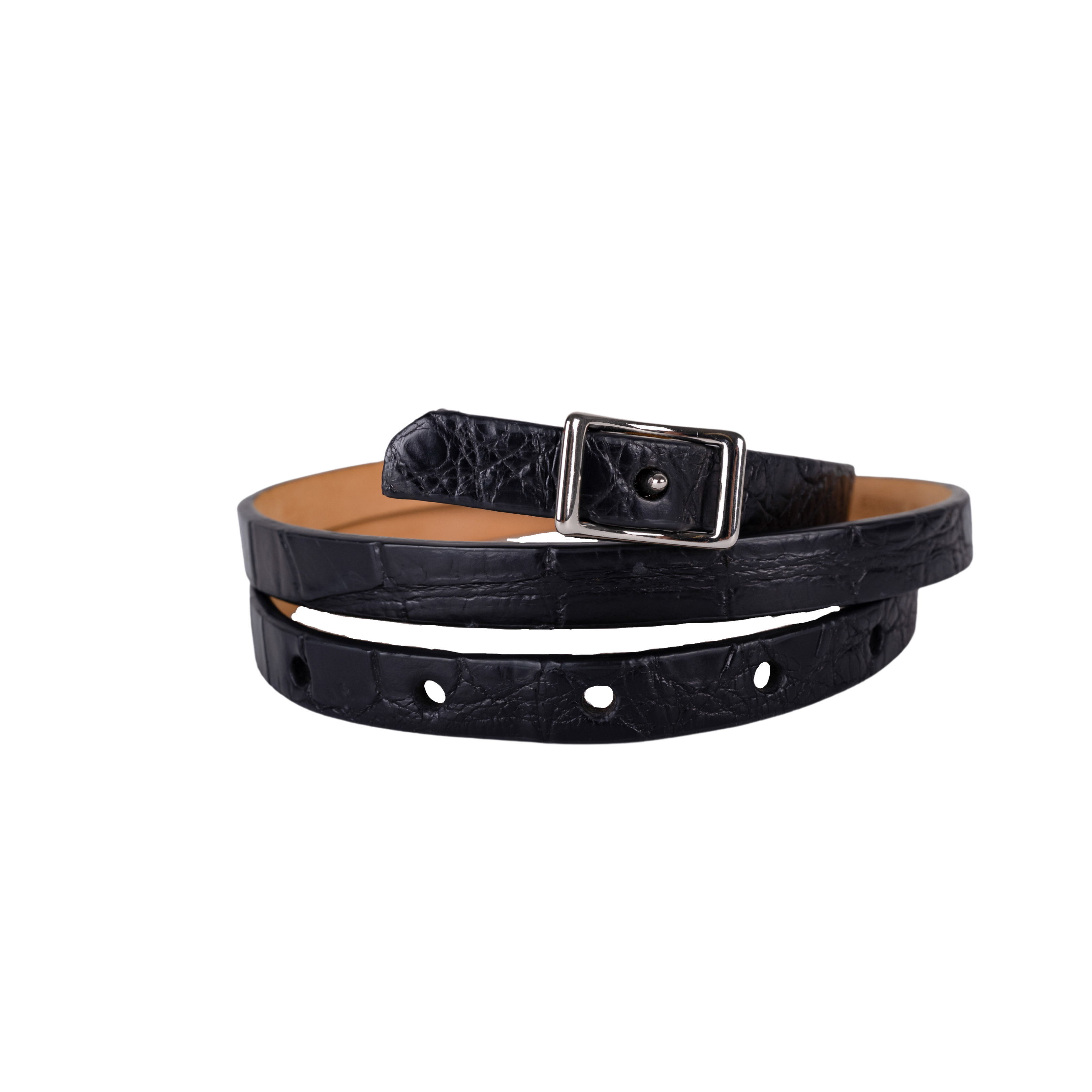 THE VICTORIA BELT/AMERICAN ALLIGATOR/BLACK