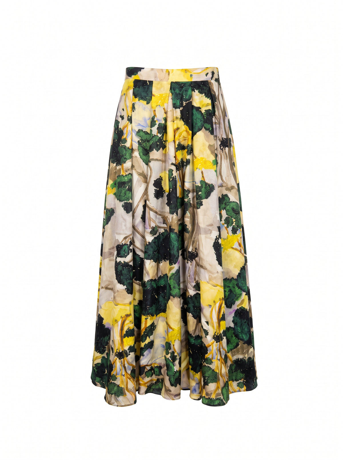 THE ELISE SKIRT/ PRINTED SILK TWILL /LTD. EDITION FOREST PRINT