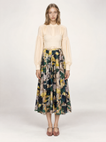THE ELISE SKIRT/ PRINTED SILK TWILL /LTD. EDITION FOREST PRINT