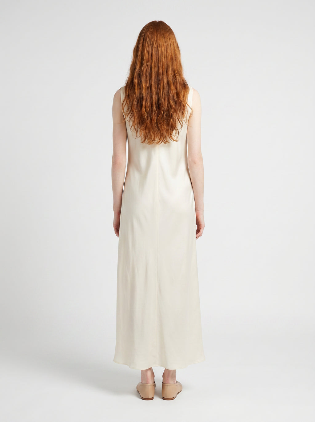 THE CHERBOURG DRESS /ORGANIC SILK CREPE DE CHINE/ CREME