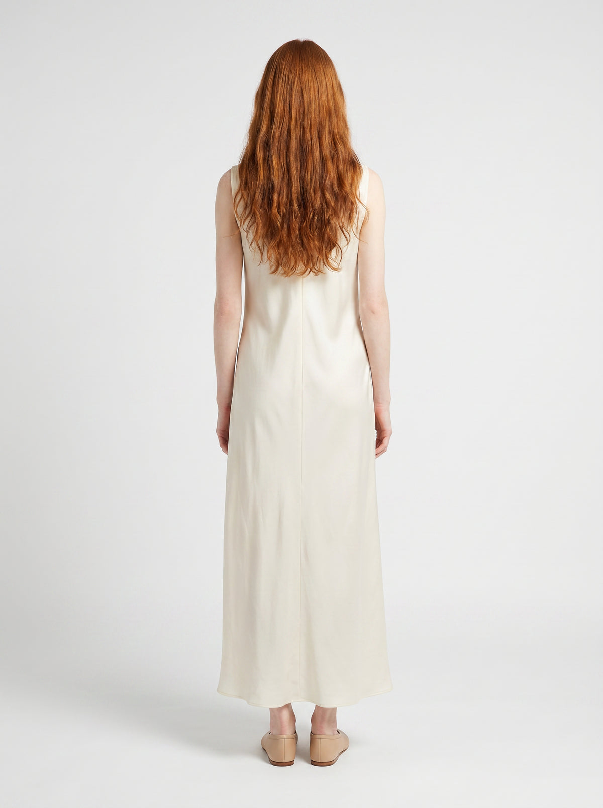 THE CHERBOURG DRESS /ORGANIC SILK CREPE DE CHINE/ CREME