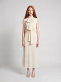 THE CHERBOURG DRESS /ORGANIC SILK CREPE DE CHINE/ CREME