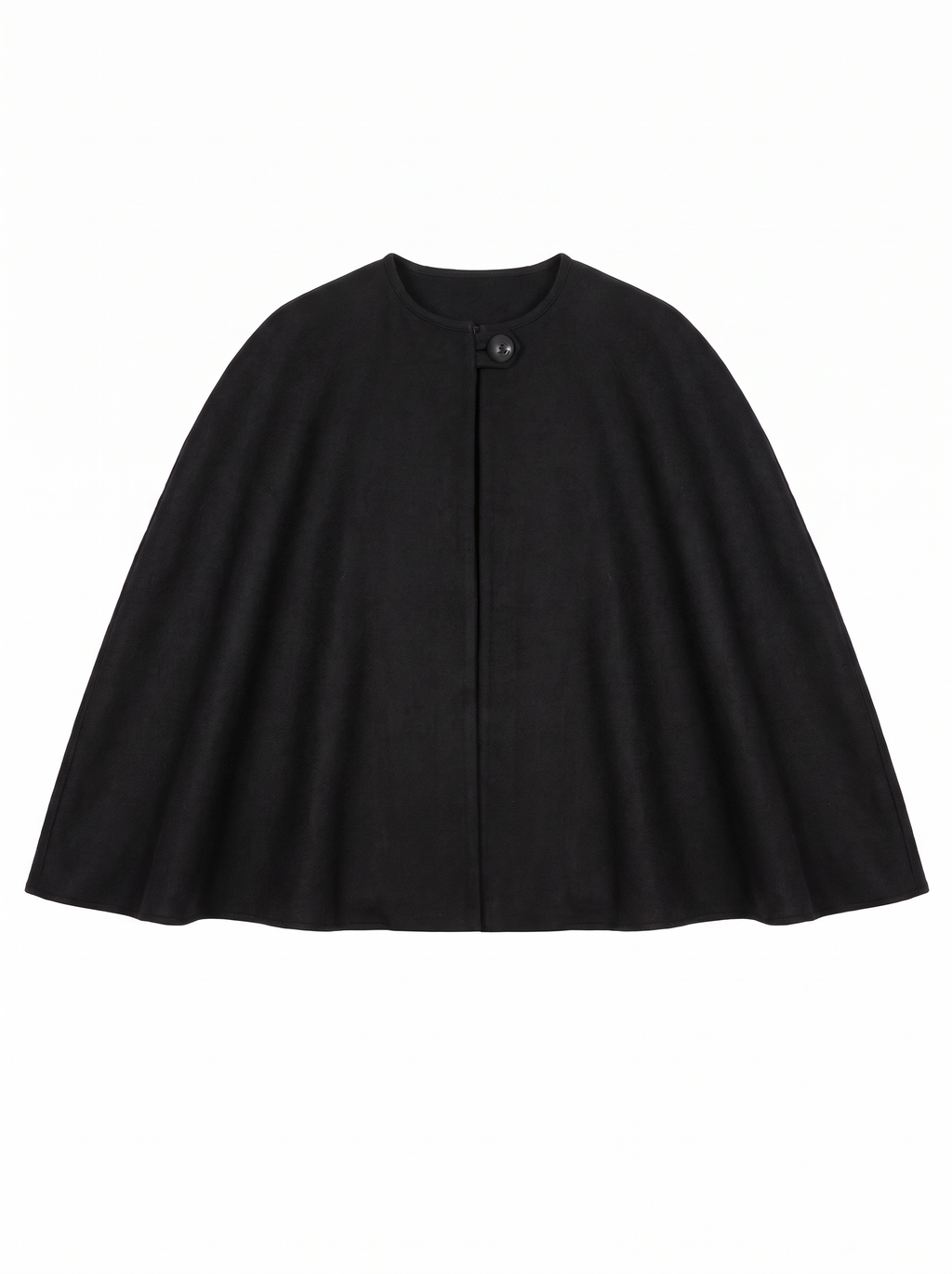 MIA CAPE/DOUBLE FACED ORGANIC WOOL/BLACK