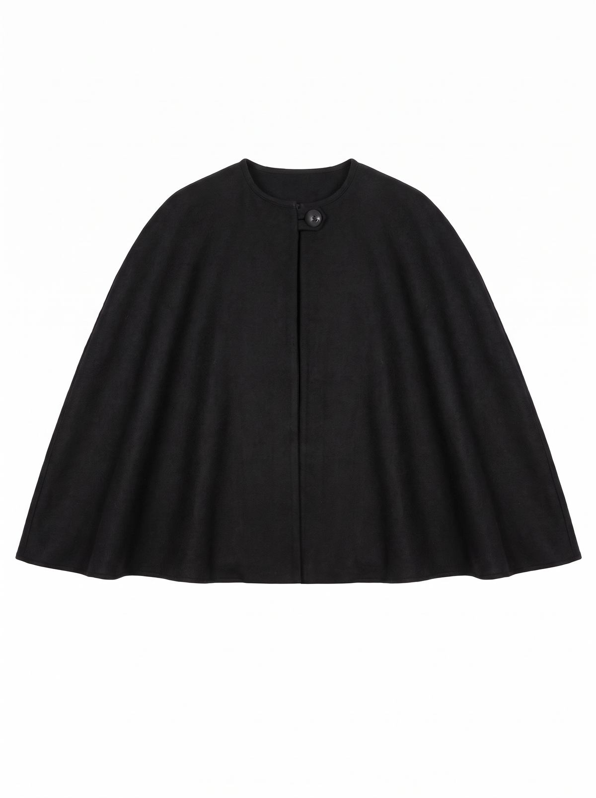 MIA CAPE/DOUBLE FACED ORGANIC WOOL/BLACK