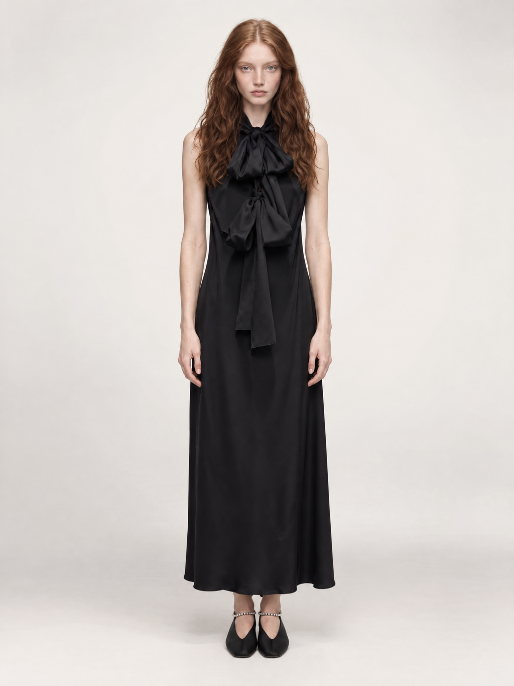 THE CHERBOURG DRESS /ORGANIC SILK CREPE DE CHINE/ BLACK