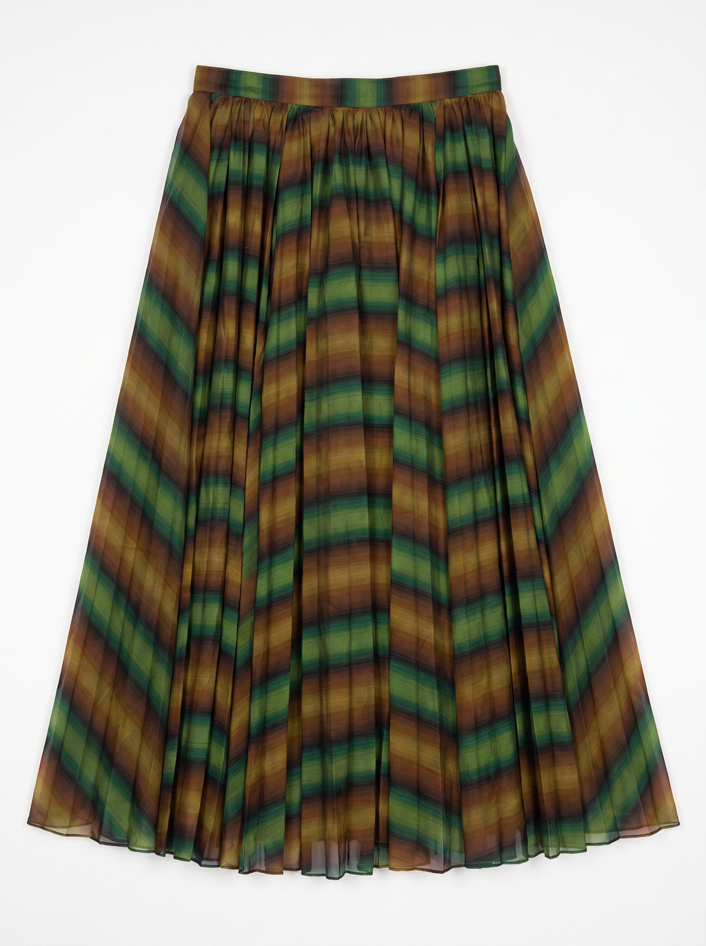 THE ELISE SKIRT/ YARN DYED OMBRE ORGANZA /LTD. EDITION OLIVE OMBRE