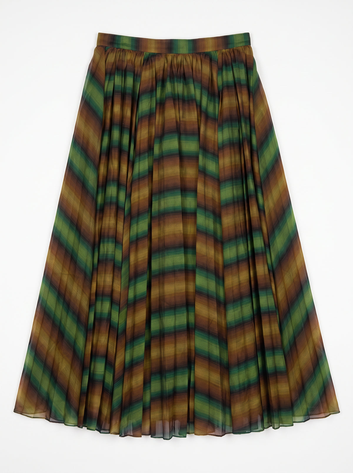 THE ELISE SKIRT/ YARN DYED OMBRE ORGANZA /LTD. EDITION OLIVE OMBRE