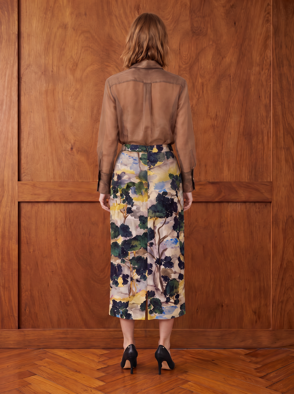 TUXIDO SHIRT / ORGANIC SILK ORGANZA / MINK