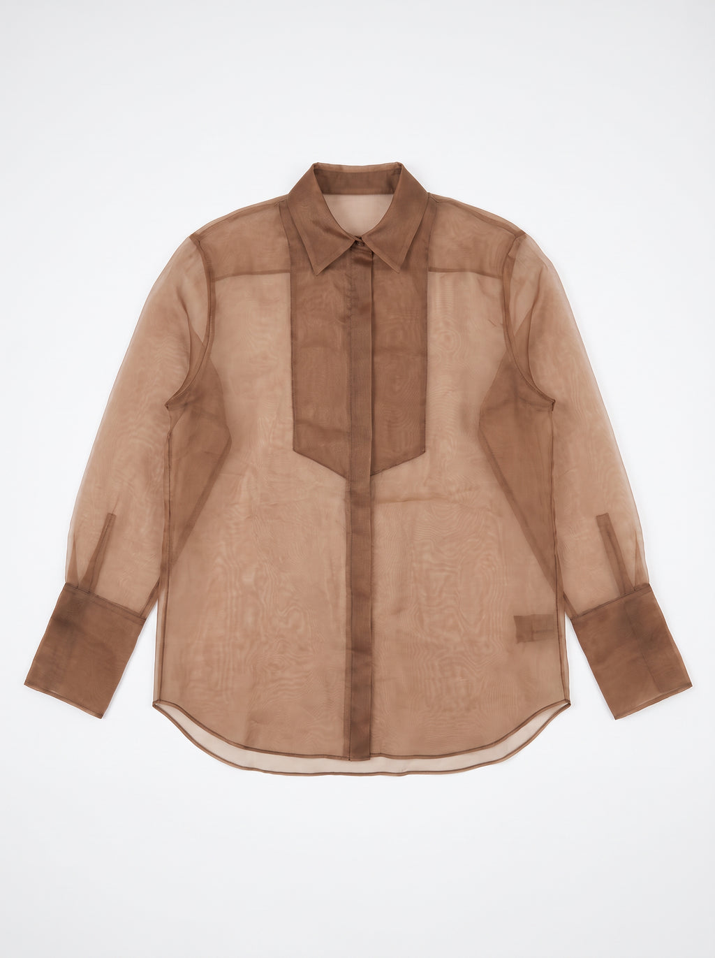 TUXIDO SHIRT / ORGANIC SILK ORGANZA / MINK