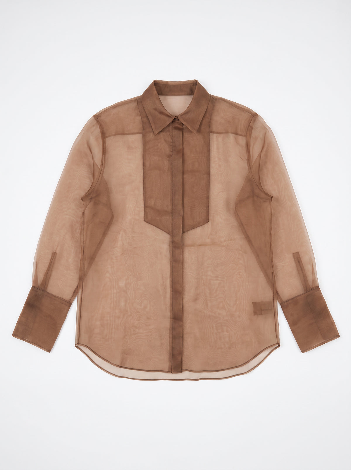 TUXIDO SHIRT / ORGANIC SILK ORGANZA / MINK