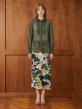 TUXIDO SHIRT / ORGANIC SILK ORGANZA / FOREST