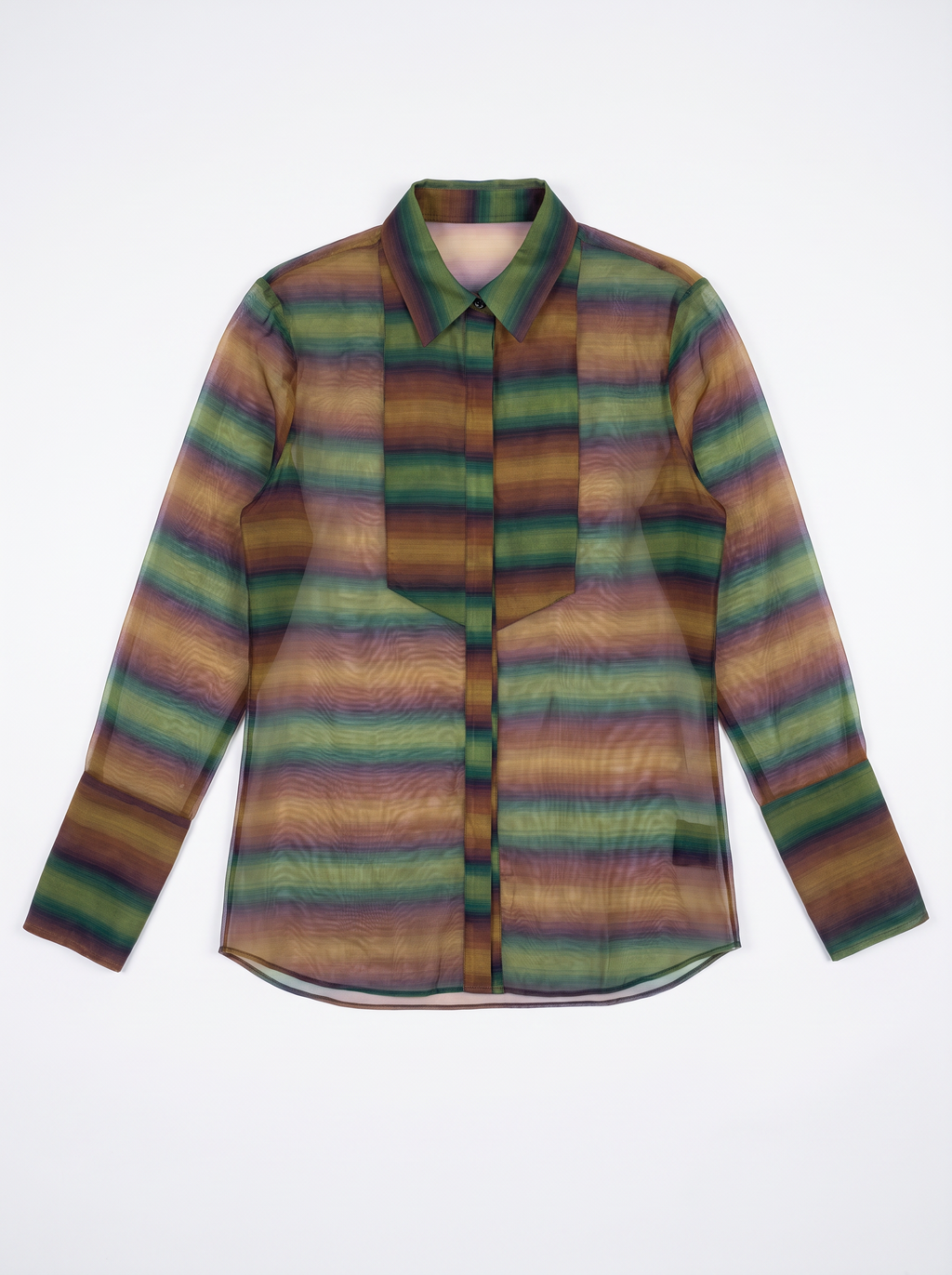 TUXIDO SHIRT / YARN DYED OMBRE ORGANZA /LTD. EDITION OLIVE OMBRE