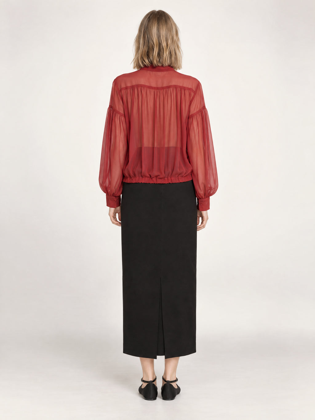 THE LIBERTY BLOUSE/ORGANIC SILK CHIFFON/BOURDAUX
