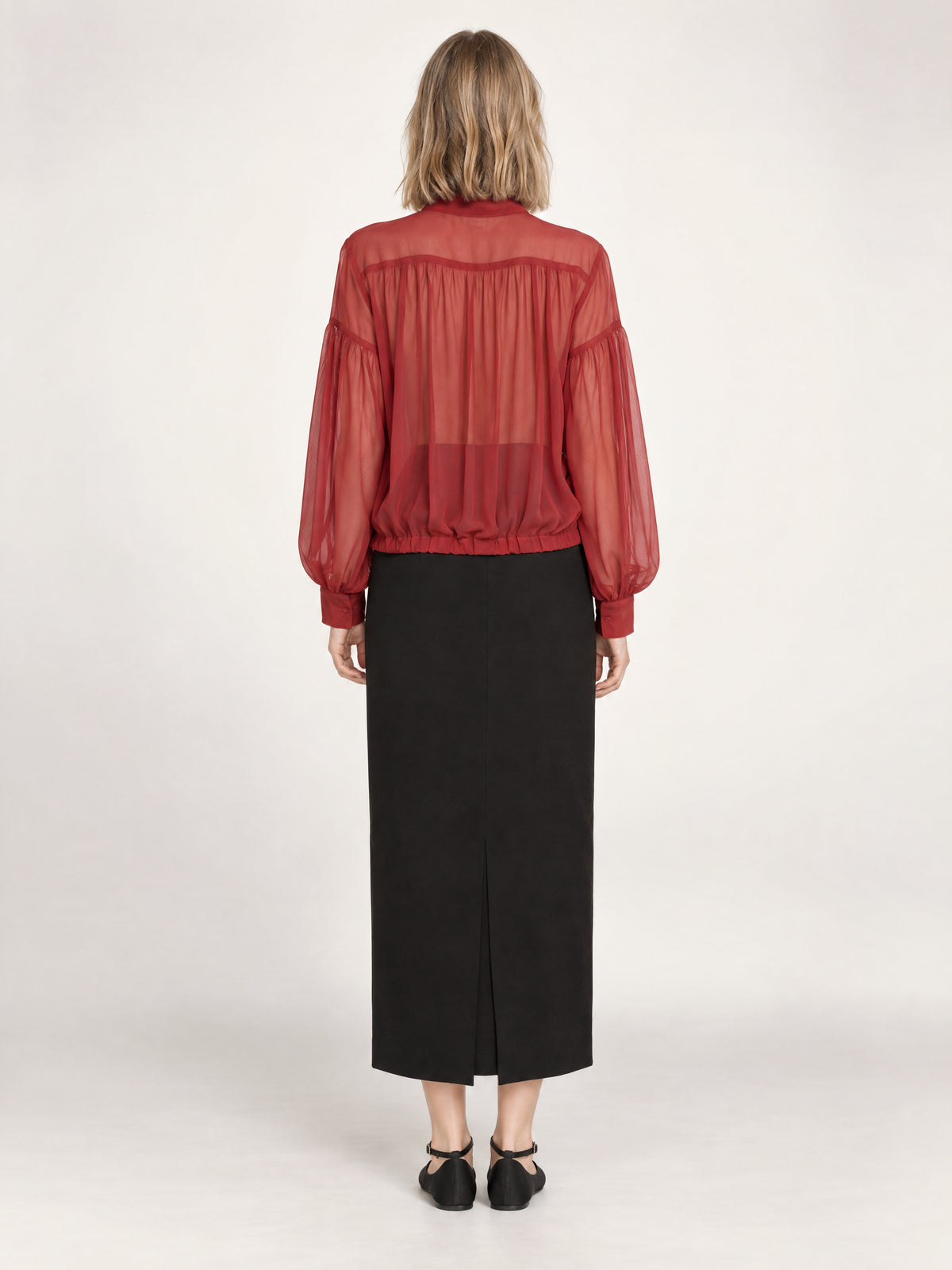 THE LIBERTY BLOUSE/ORGANIC SILK CHIFFON/BOURDAUX