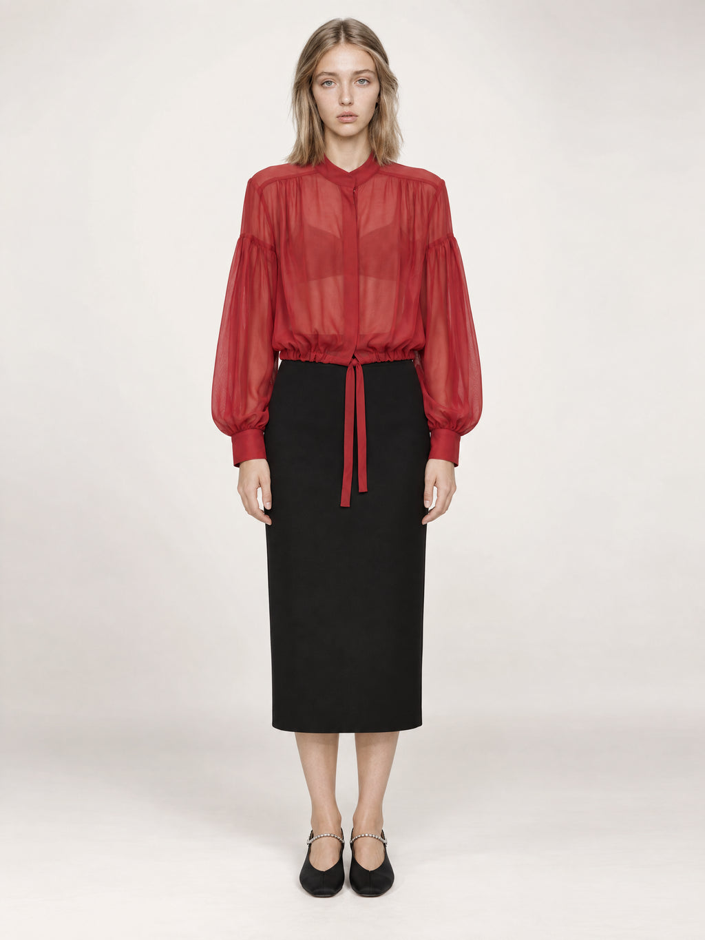 THE LIBERTY BLOUSE/ORGANIC SILK CHIFFON/BOURDAUX