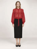 THE LIBERTY BLOUSE/ORGANIC SILK CHIFFON/BOURDAUX