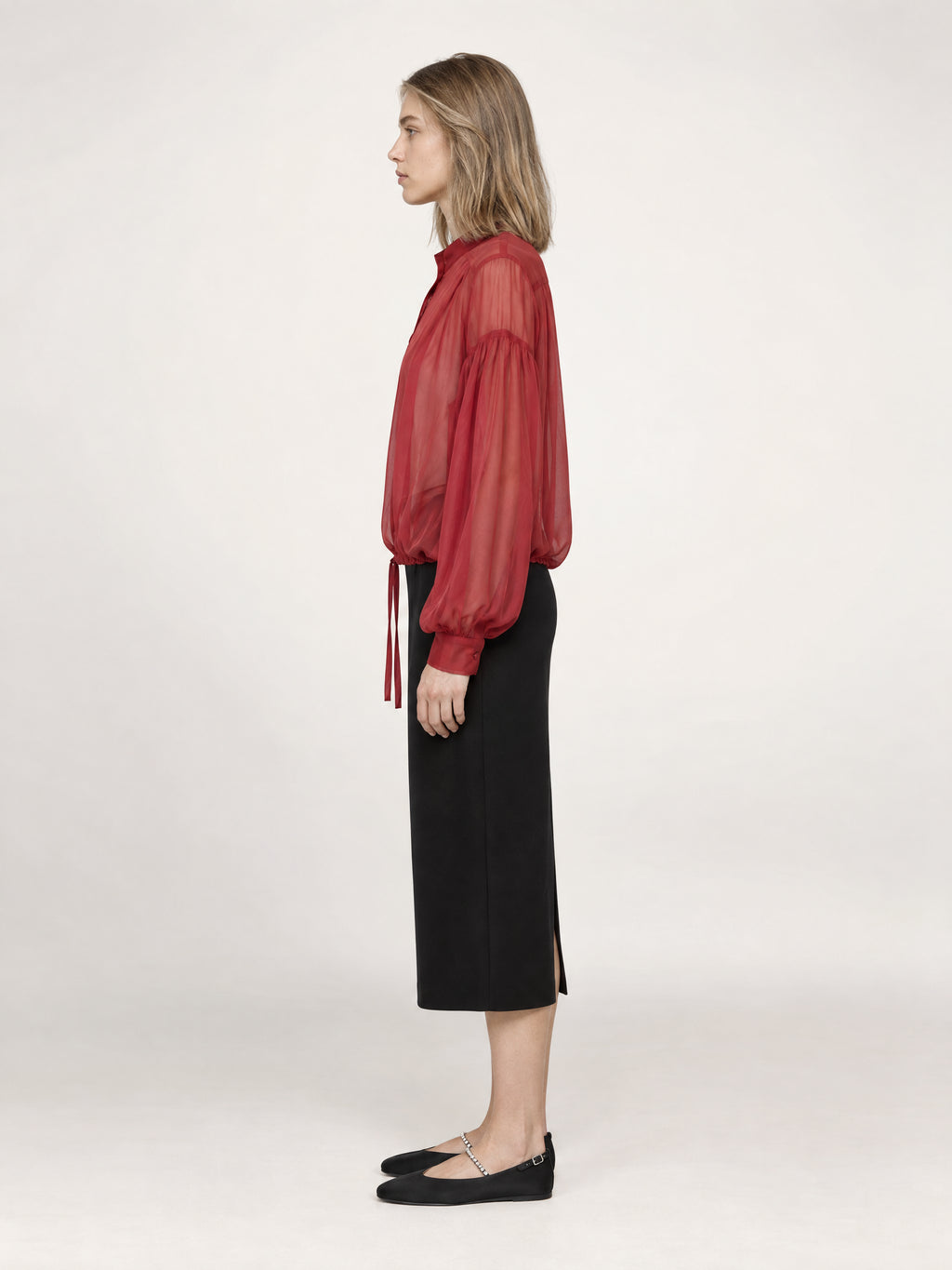 THE LIBERTY BLOUSE/ORGANIC SILK CHIFFON/BOURDAUX