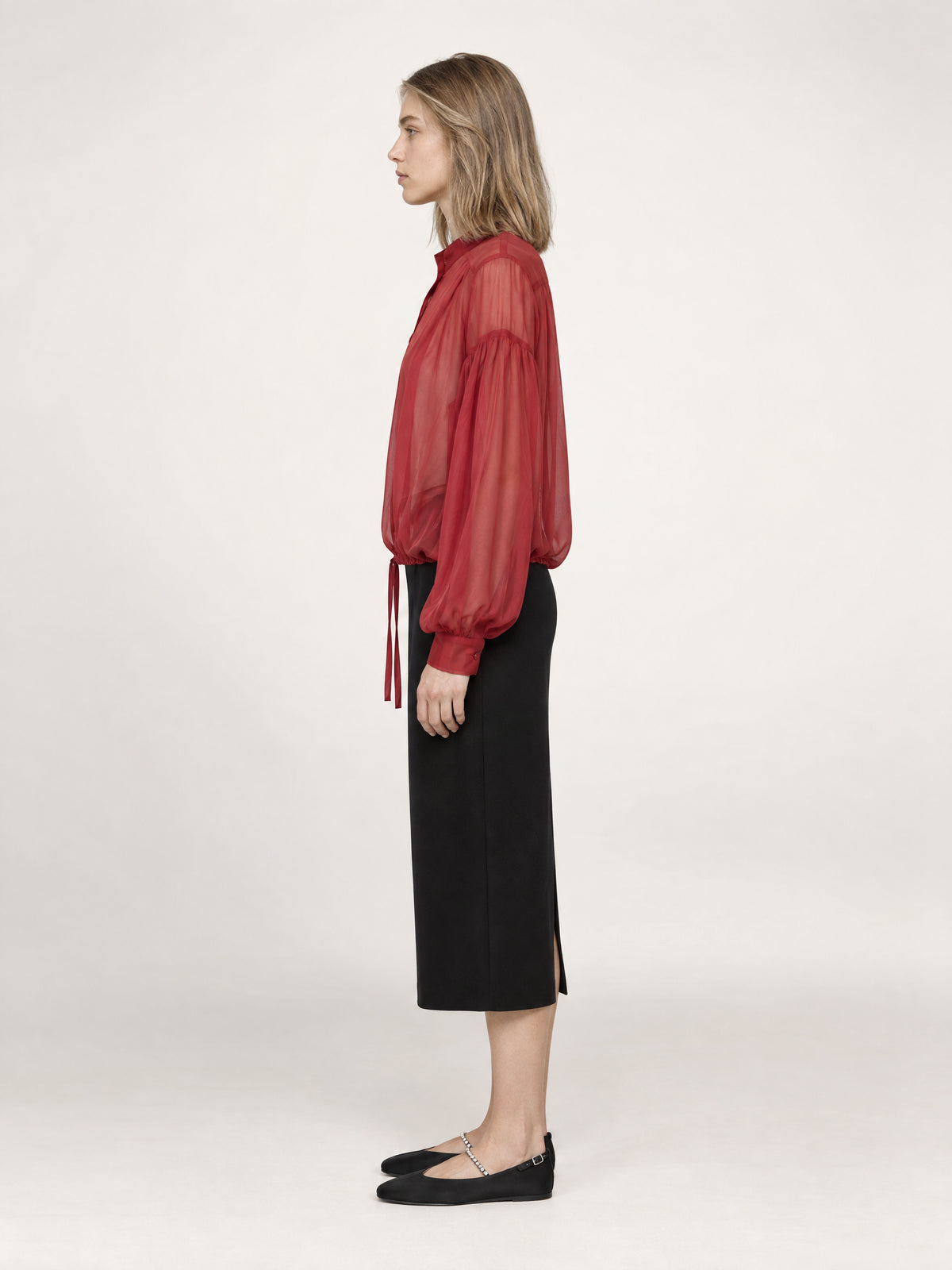 THE LIBERTY BLOUSE/ORGANIC SILK CHIFFON/BOURDAUX