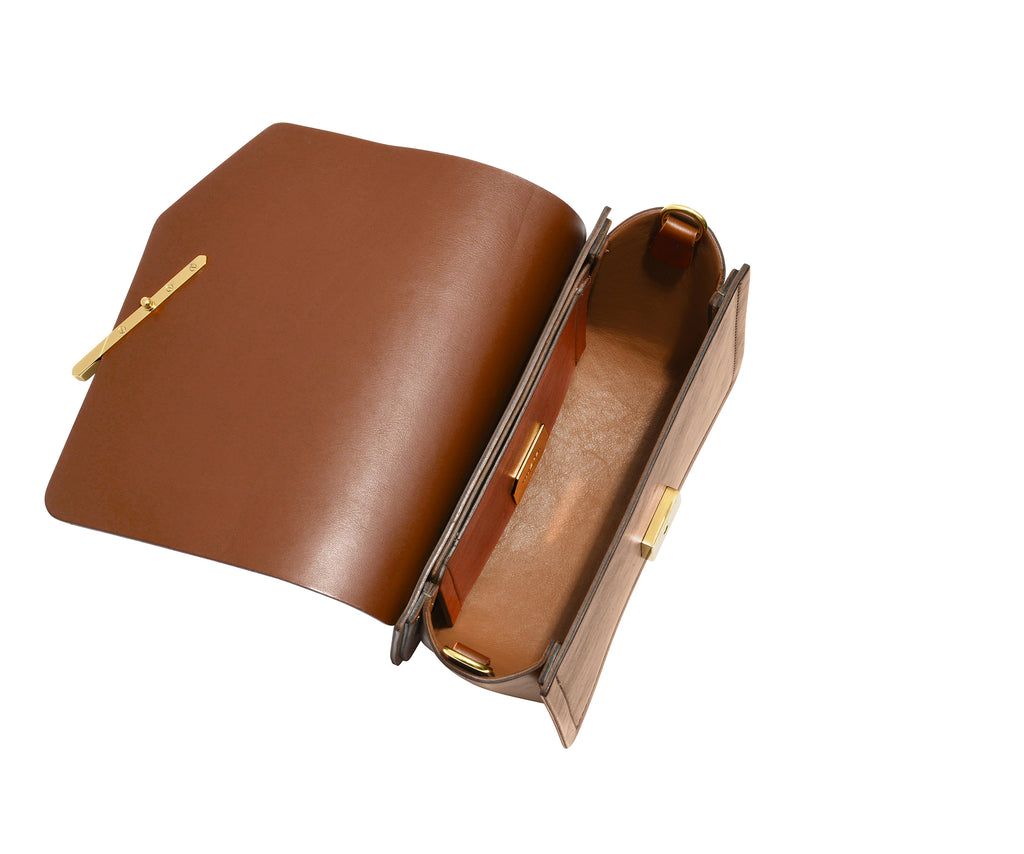 THE JEMISON JR. SATCHEL/AMERICAN BOVINE/TOBACCO