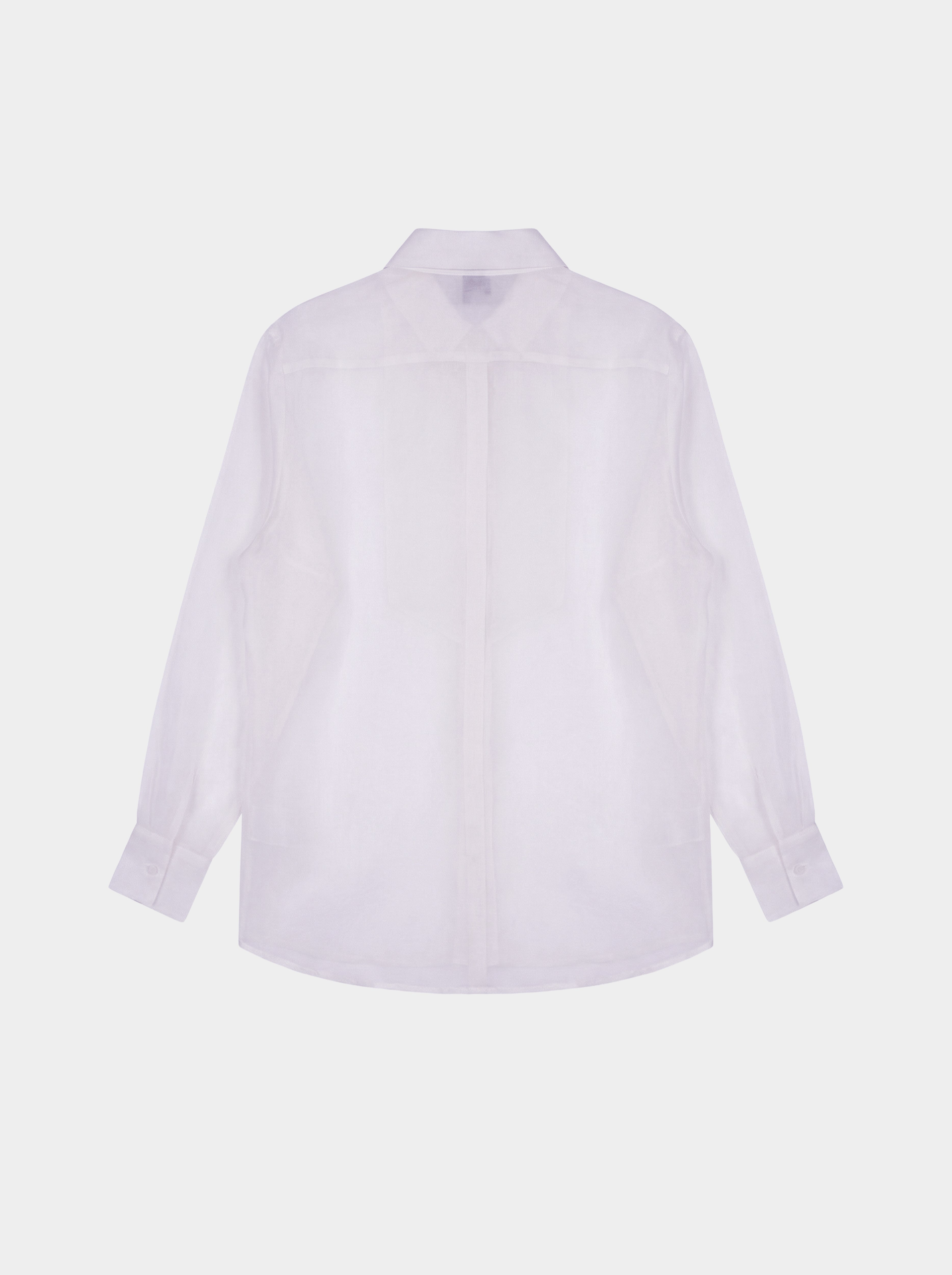  light purple  translucent organza blouse and back view