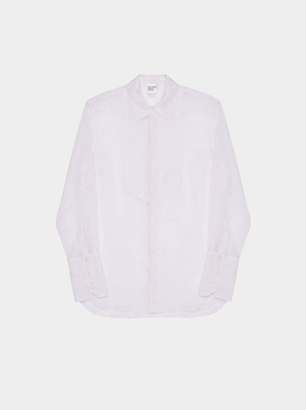 light purple  translucent organza blouse on a white background front view