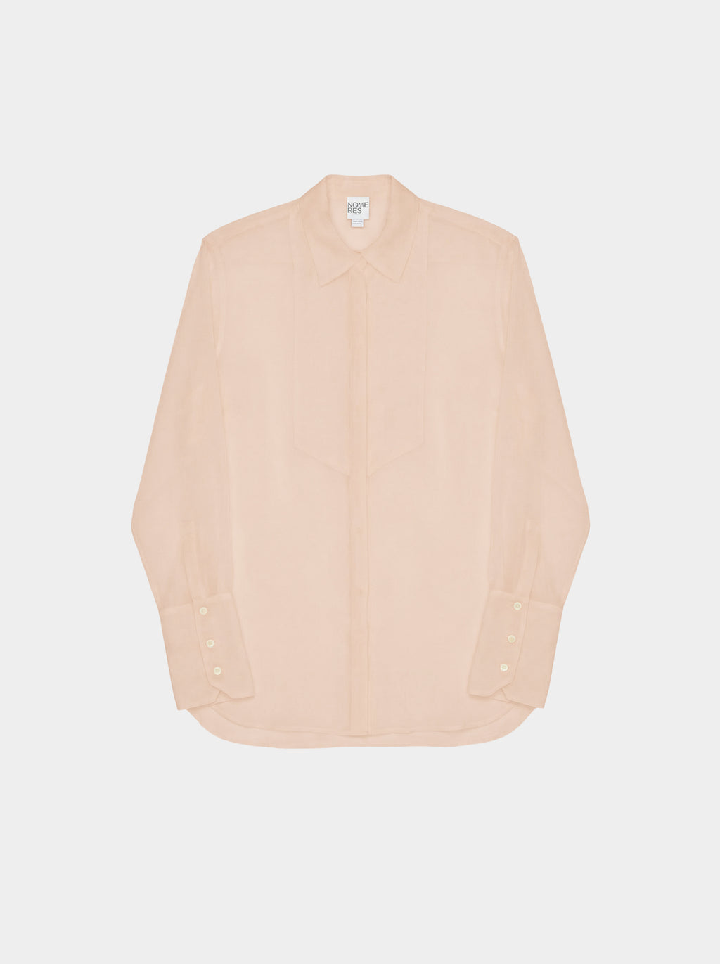 Blush pink blouse on a light gray background front view
