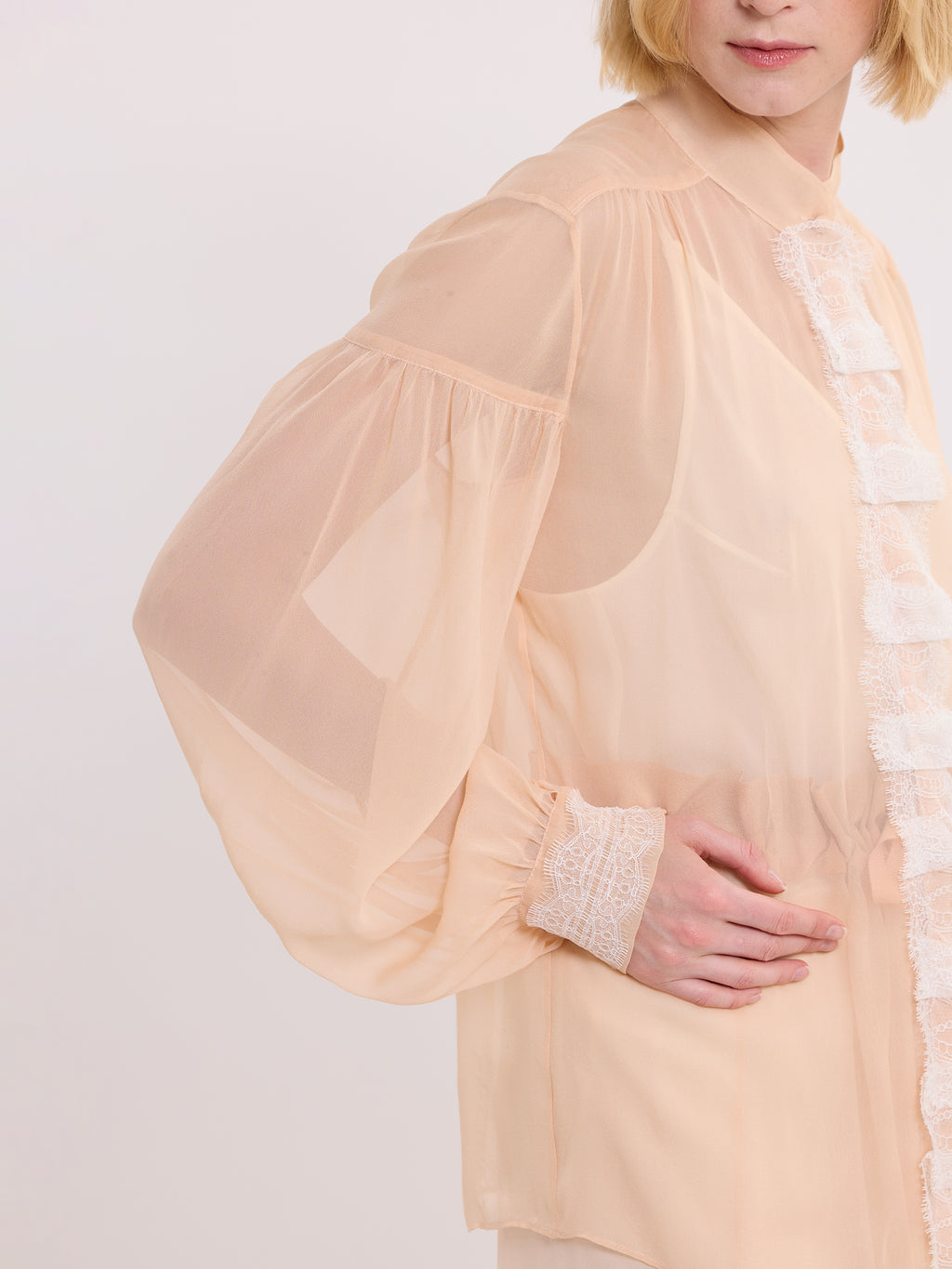 LIBERTY TOP / ITALIAN ORGANIC CHIFFON  / BLUSH