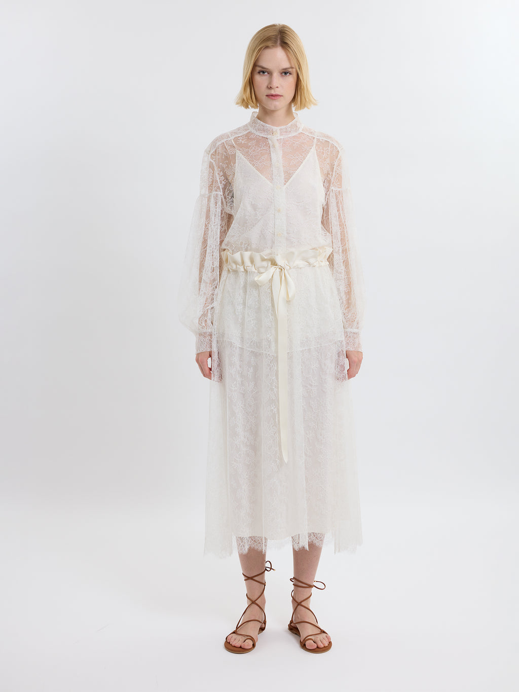 GATHERED RUFFLE SKIRT / CHANTILLY LACE / UNDYED