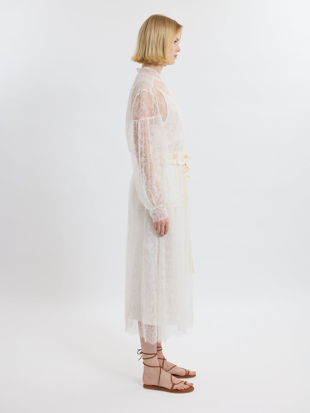 GATHERED RUFFLE SKIRT / CHANTILLY LACE / UNDYED