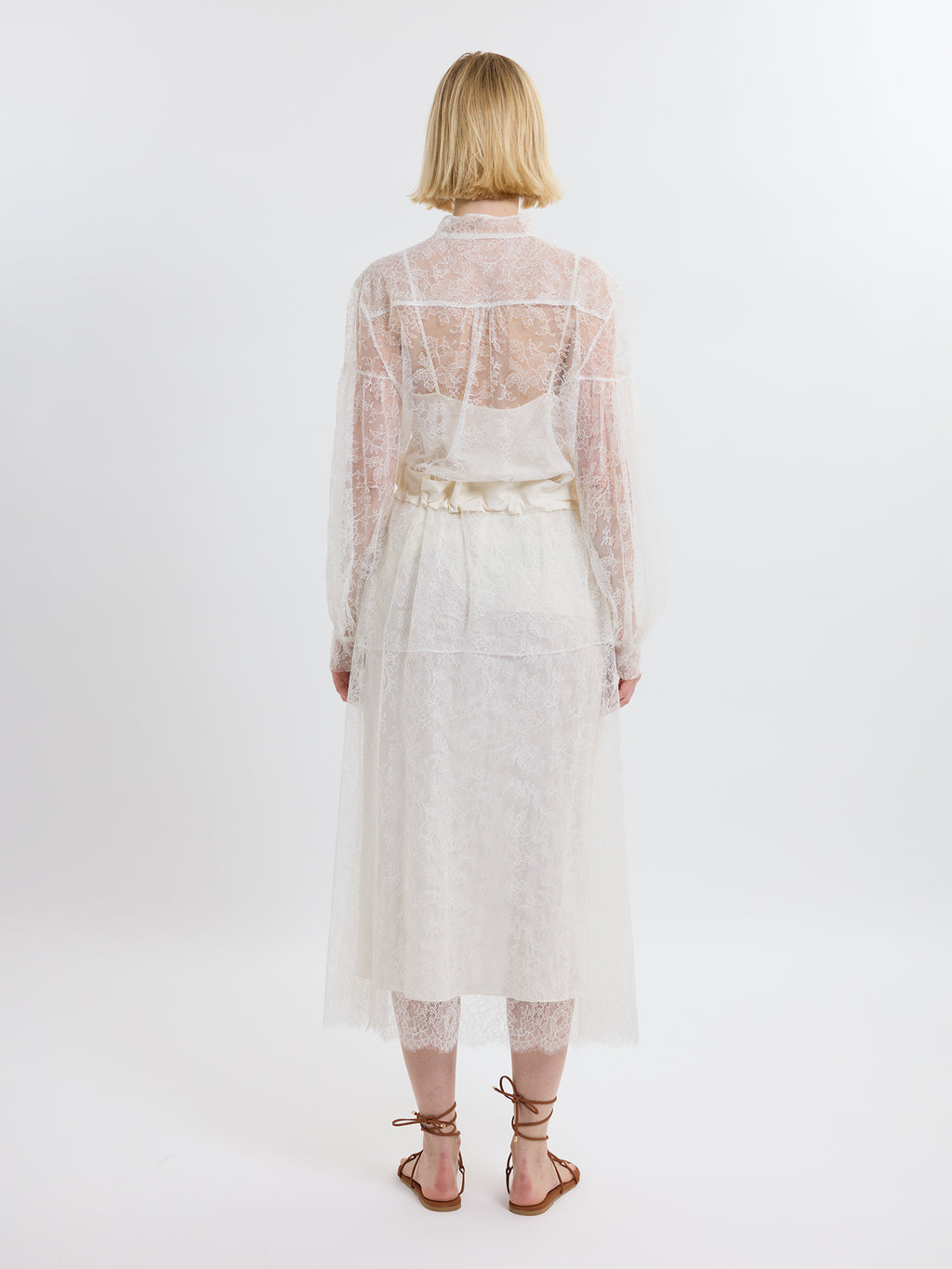 GATHERED RUFFLE SKIRT / CHANTILLY LACE / UNDYED