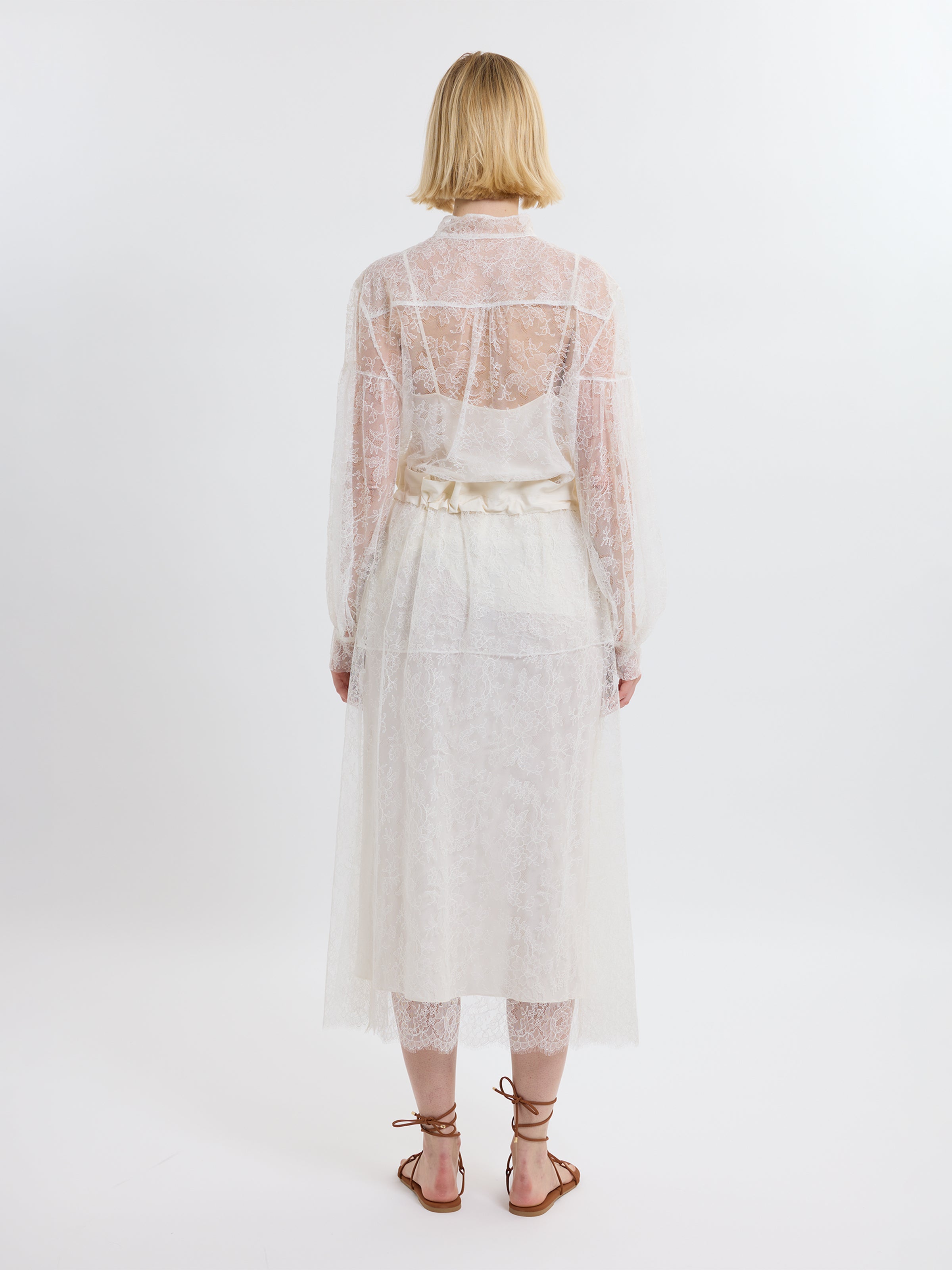 GATHERED RUFFLE SKIRT / CHANTILLY LACE / UNDYED