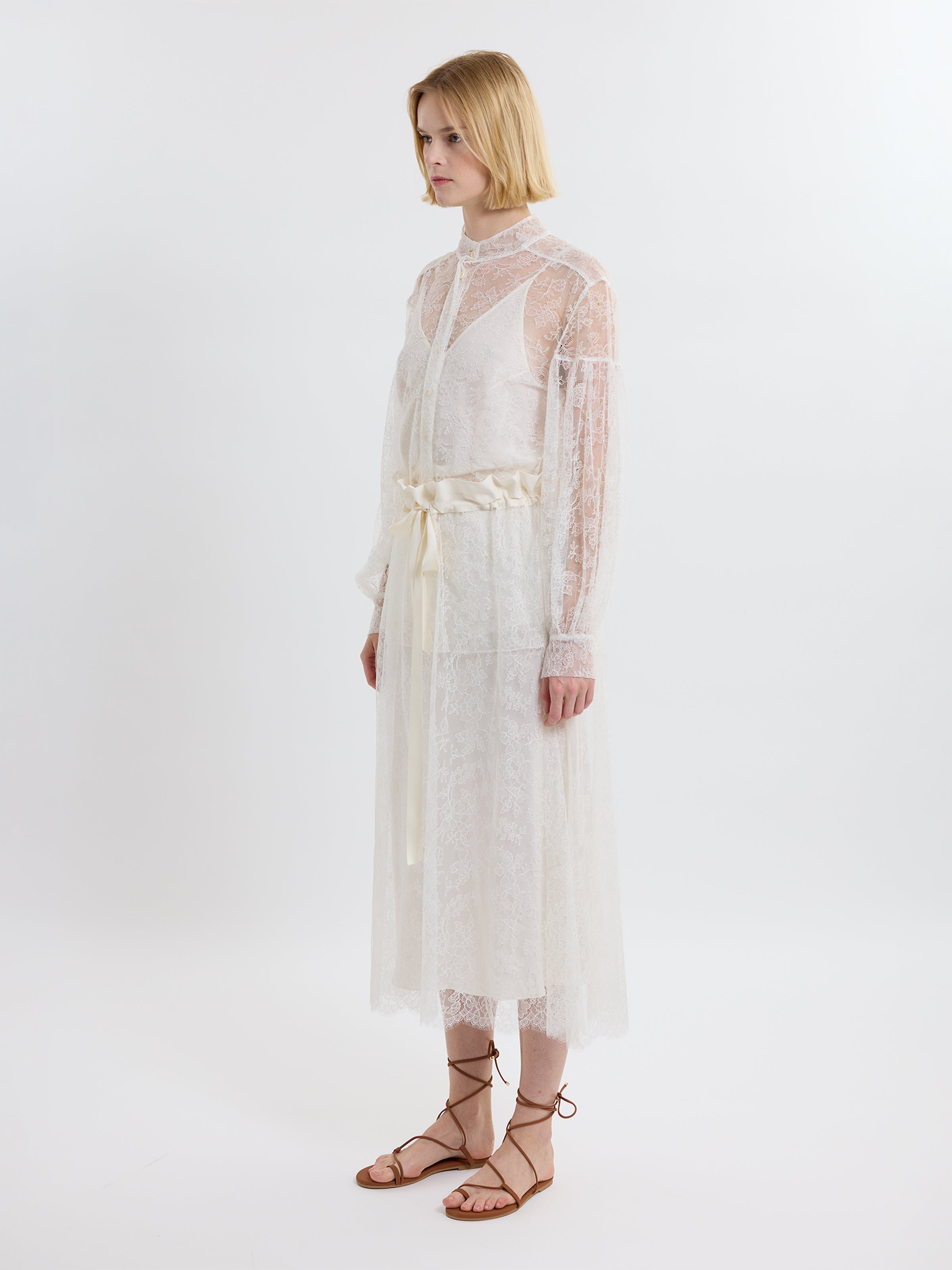 GATHERED RUFFLE SKIRT / CHANTILLY LACE / UNDYED