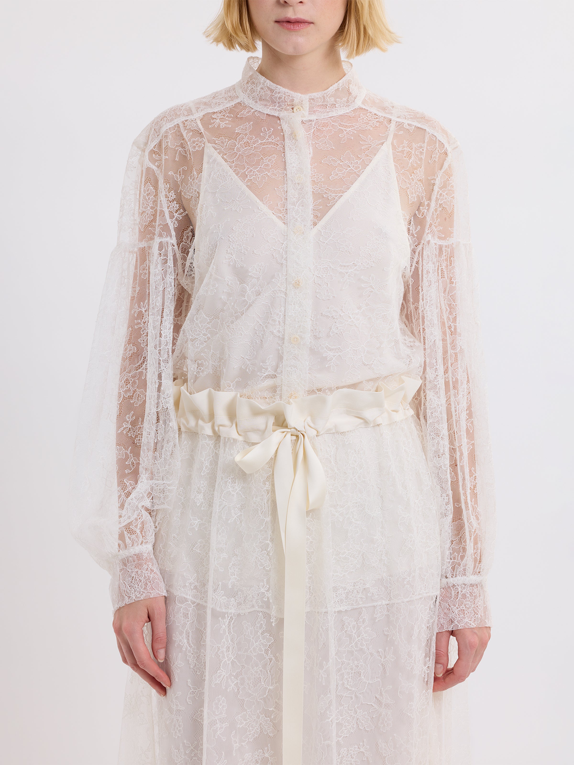 GATHERED RUFFLE SKIRT / CHANTILLY LACE / UNDYED