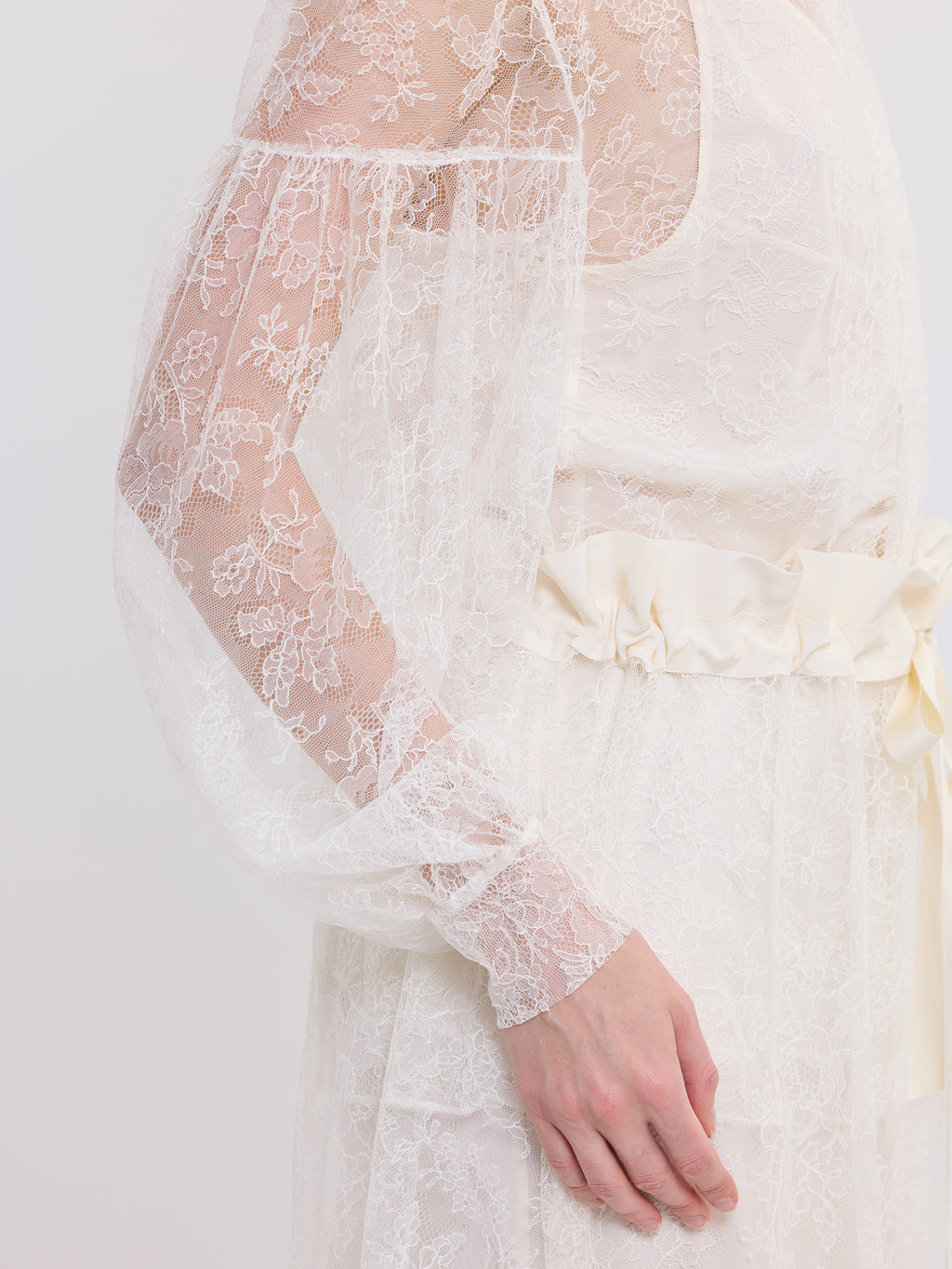 LIBERTY LACE TOP /FRENCH CHANTILLY LACE / GREIGE