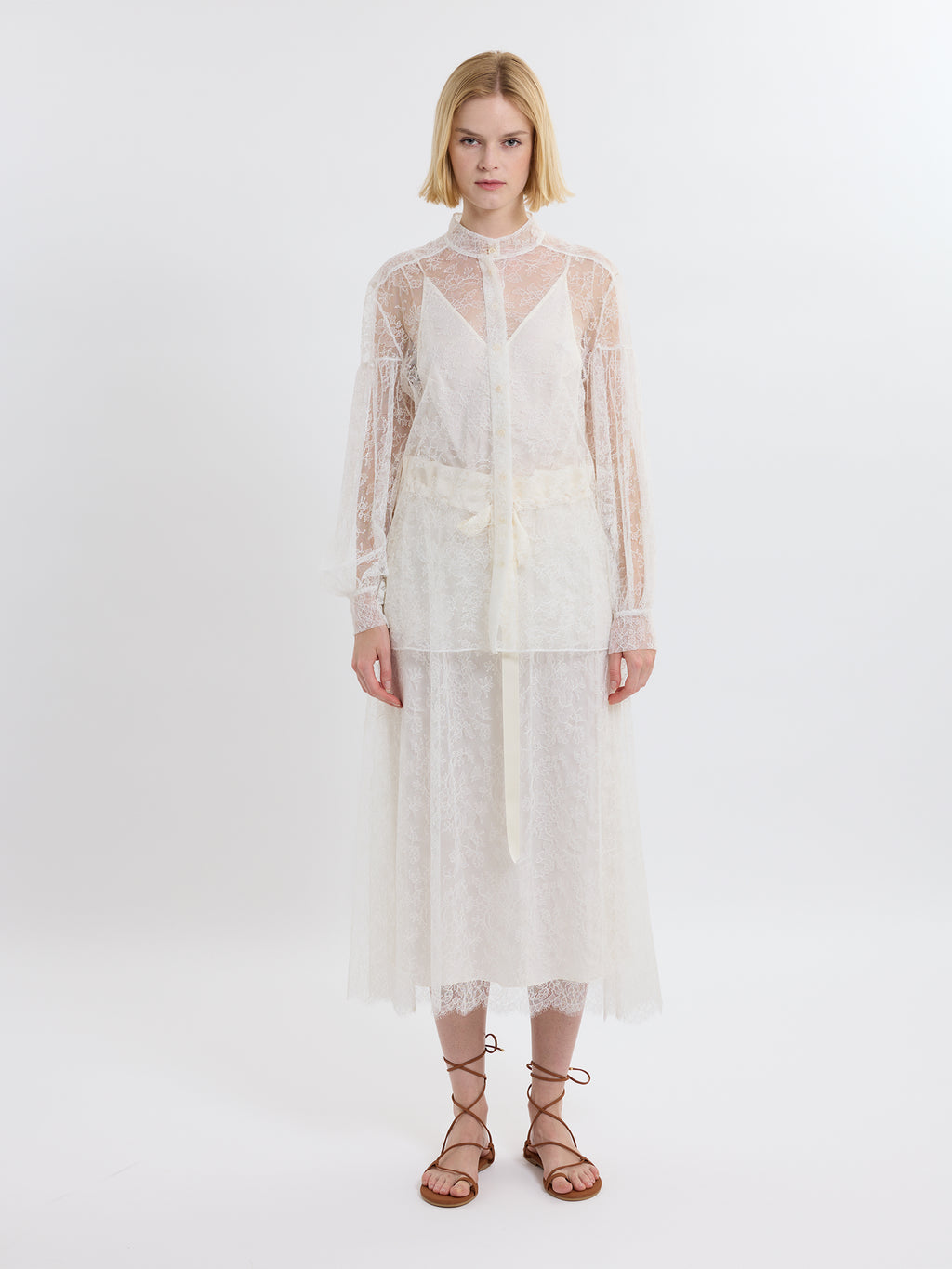 LIBERTY LACE TOP /FRENCH CHANTILLY LACE / GREIGE