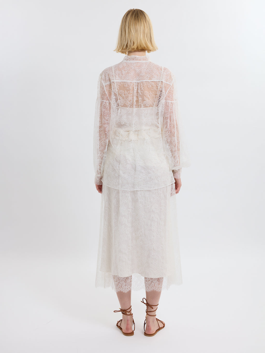 LIBERTY LACE TOP /FRENCH CHANTILLY LACE / GREIGE