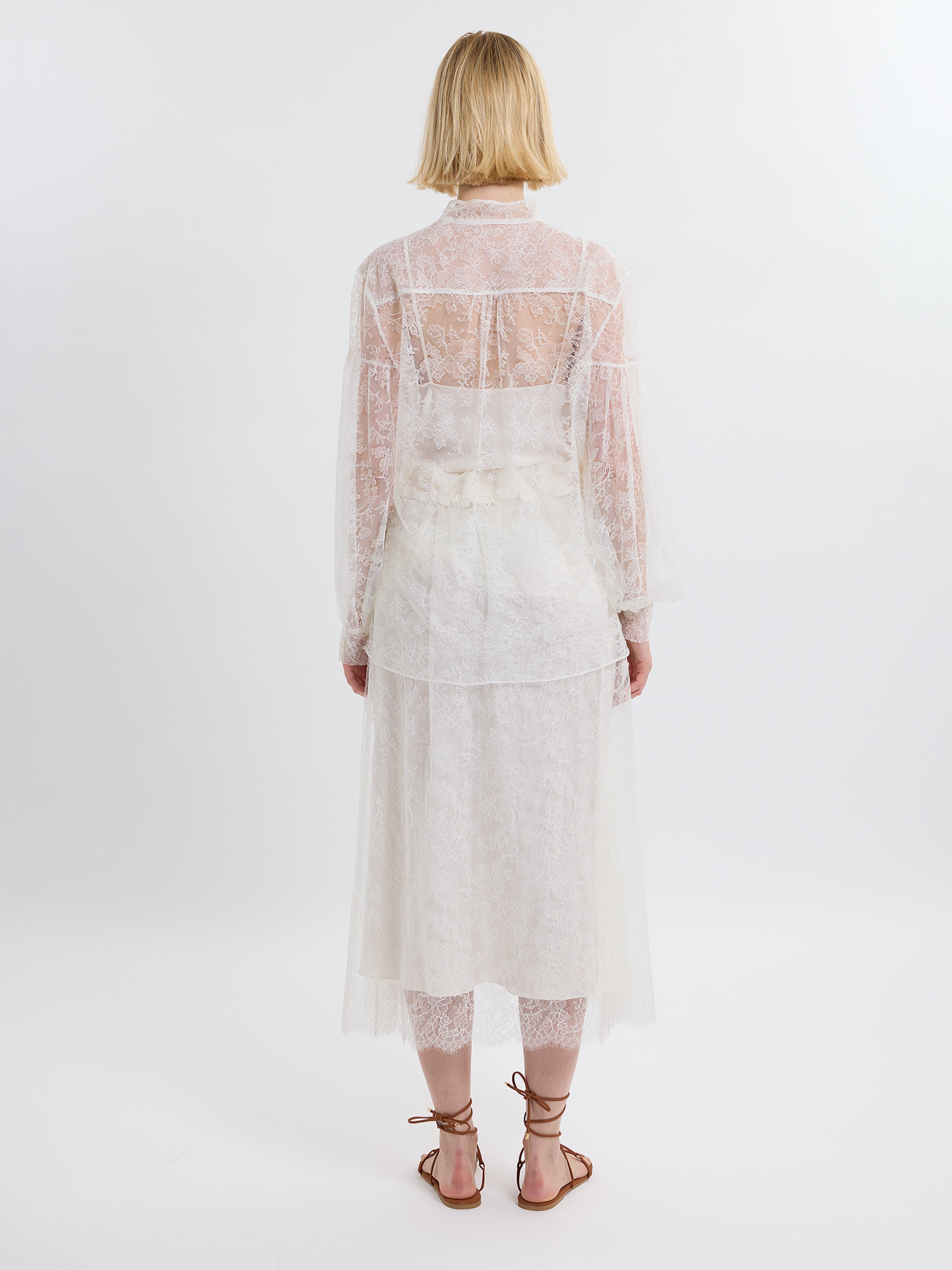 LIBERTY LACE TOP /FRENCH CHANTILLY LACE / GREIGE
