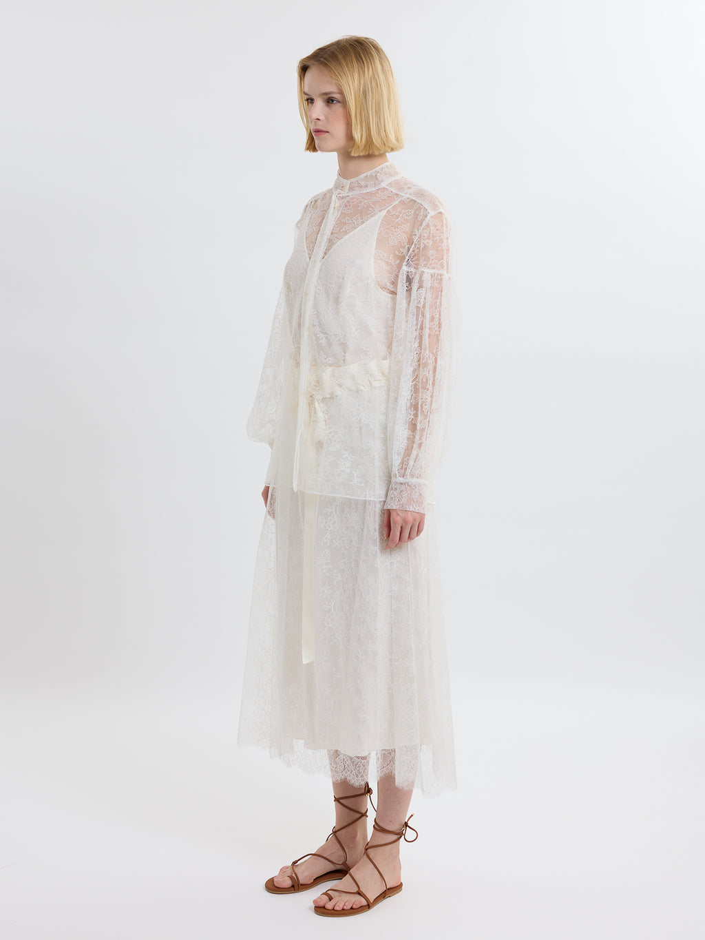 LIBERTY LACE TOP /FRENCH CHANTILLY LACE / GREIGE