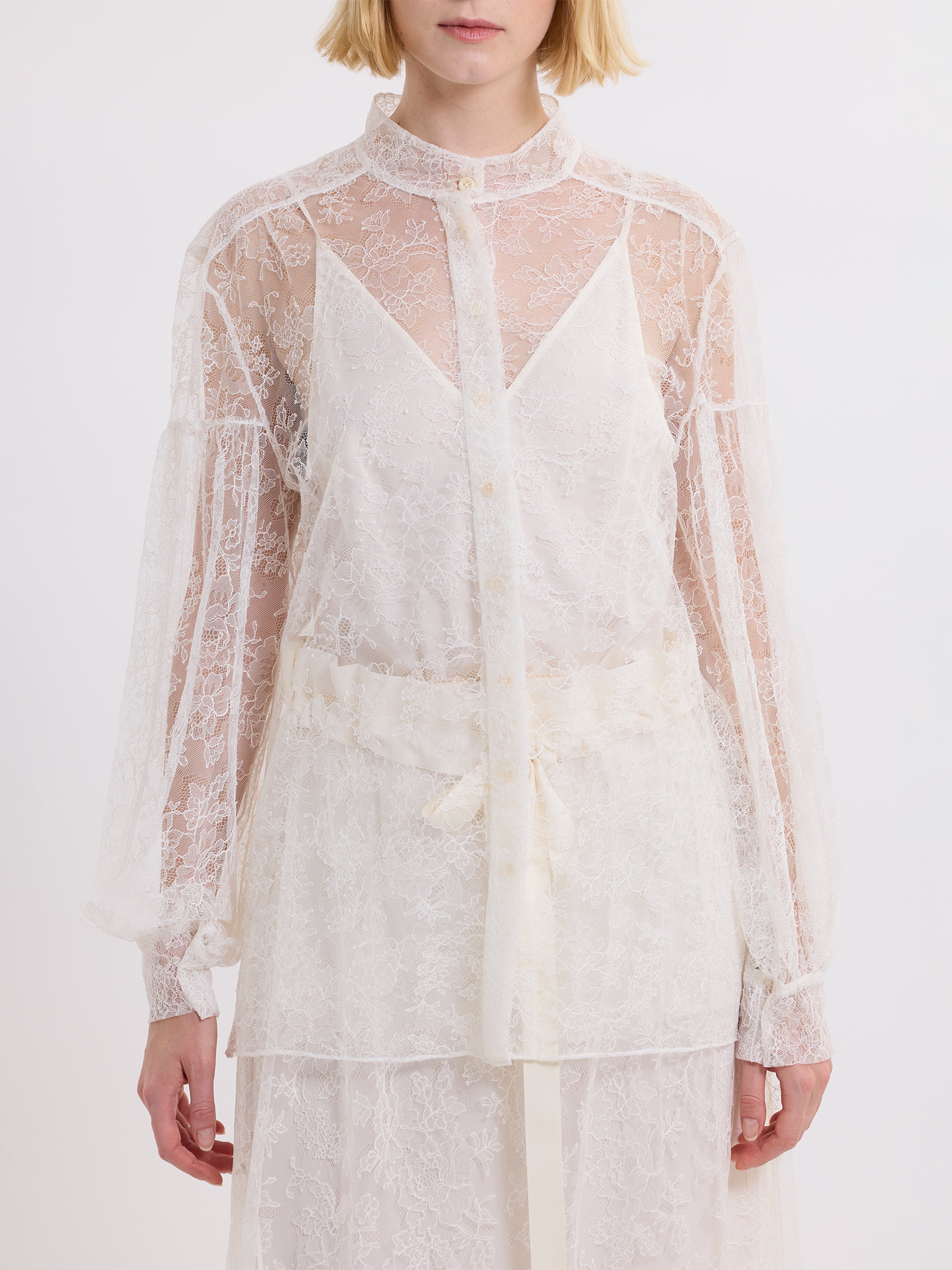 LIBERTY LACE TOP /FRENCH CHANTILLY LACE / GREIGE