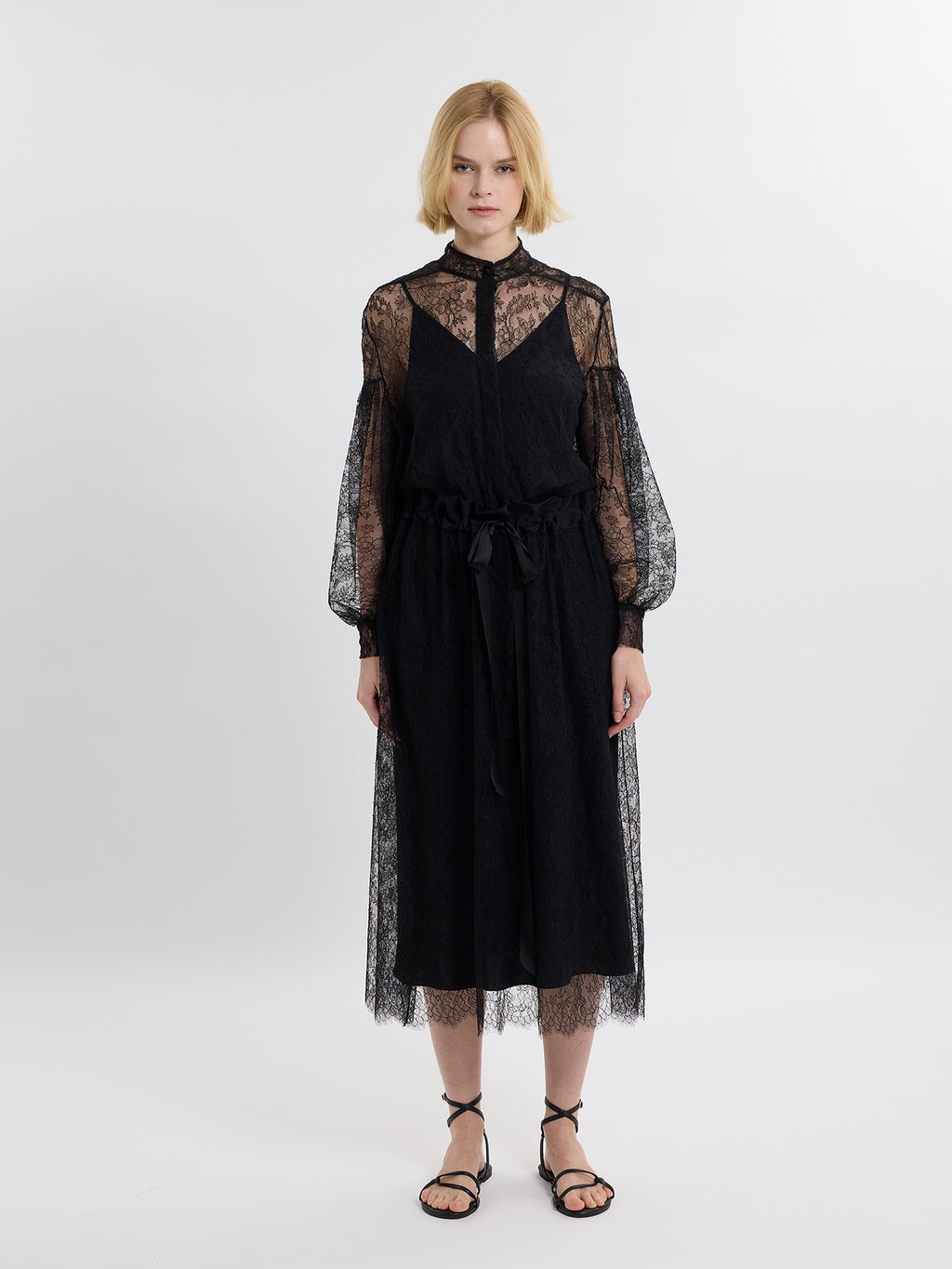 LIBERTY LACE TOP /FRENCH CHANTILLY LACE / BLACK