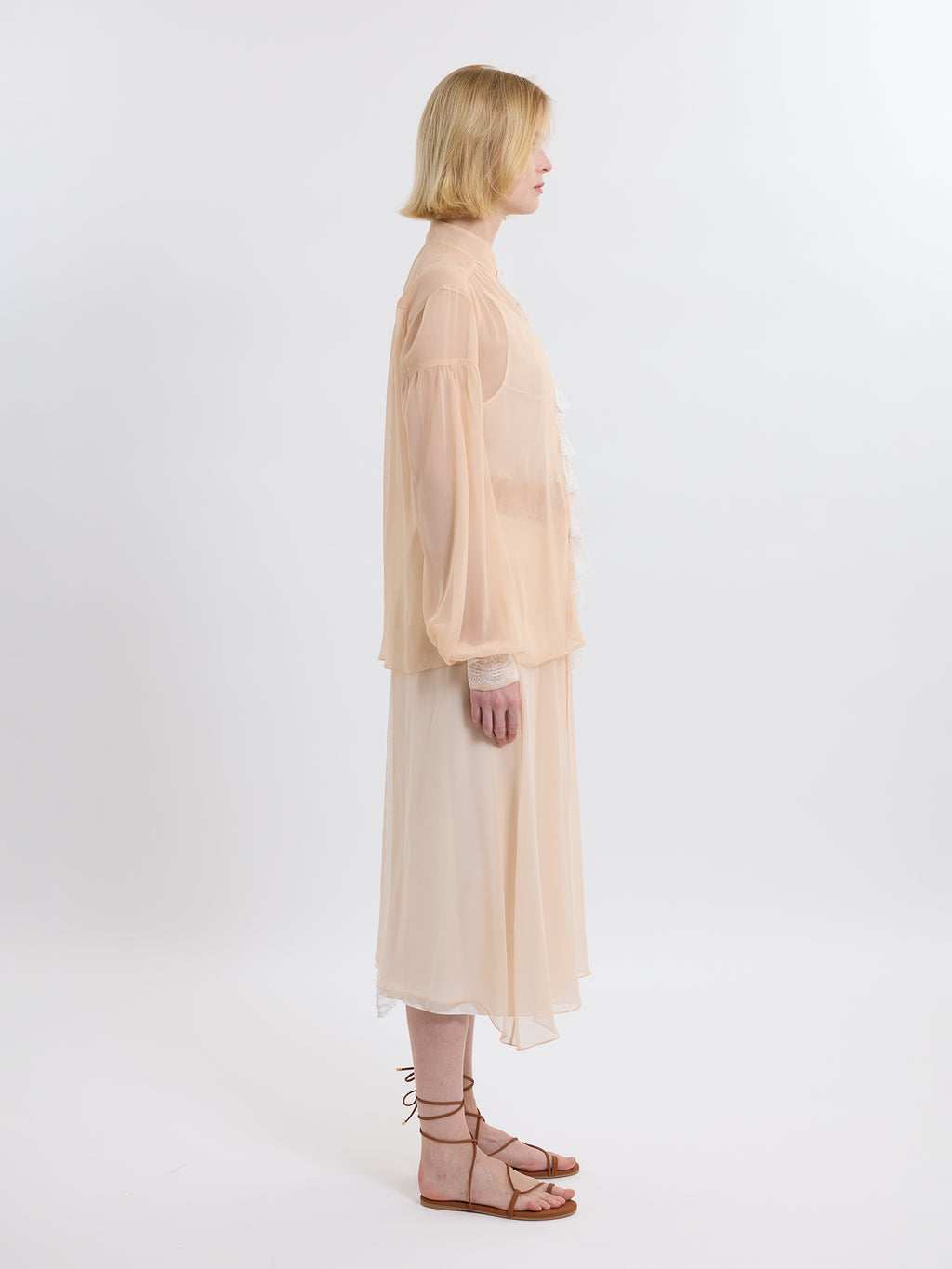 LIBERTY TOP / ITALIAN ORGANIC CHIFFON  / BLUSH