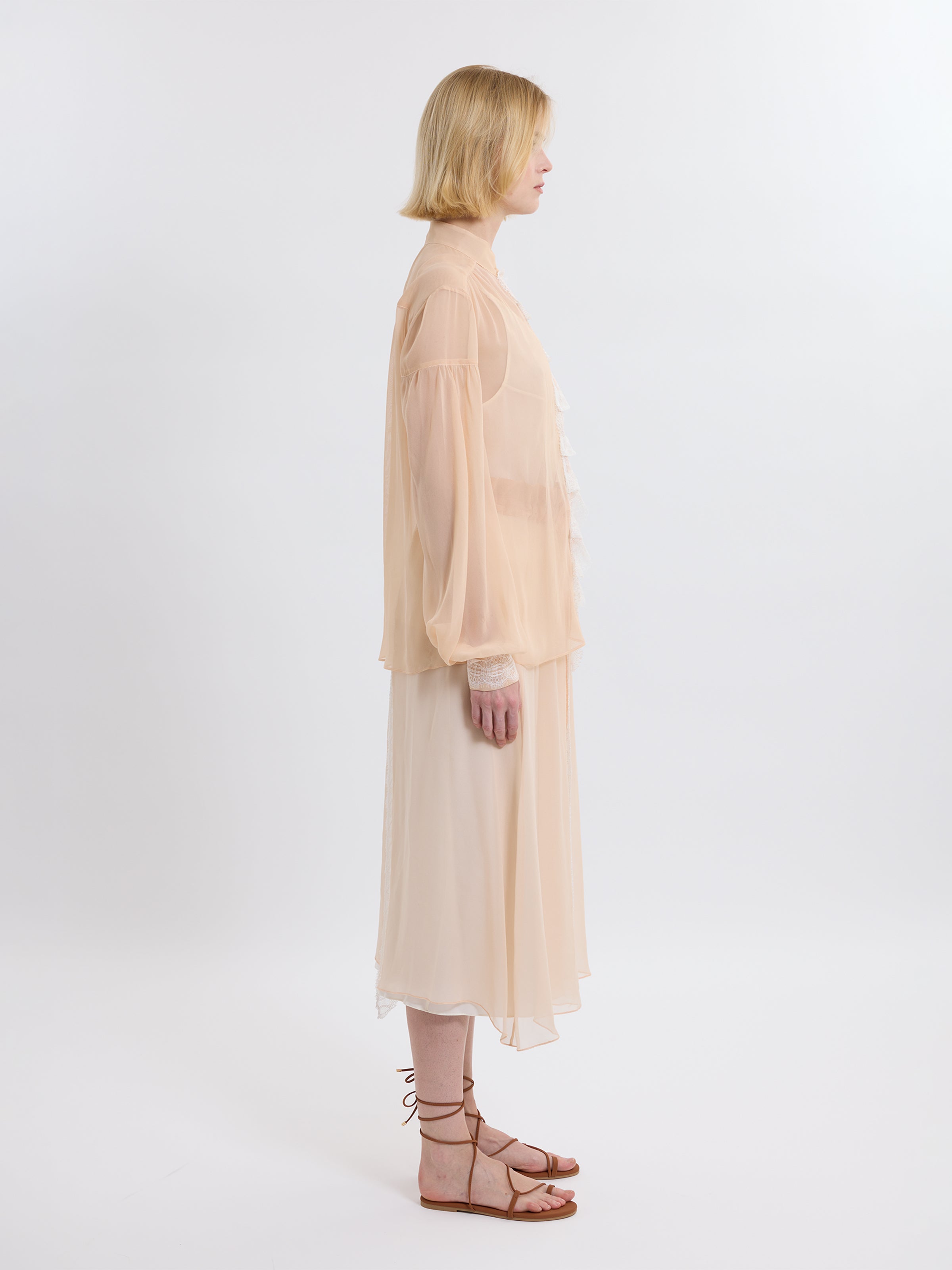 LIBERTY TOP / ITALIAN ORGANIC CHIFFON  / BLUSH