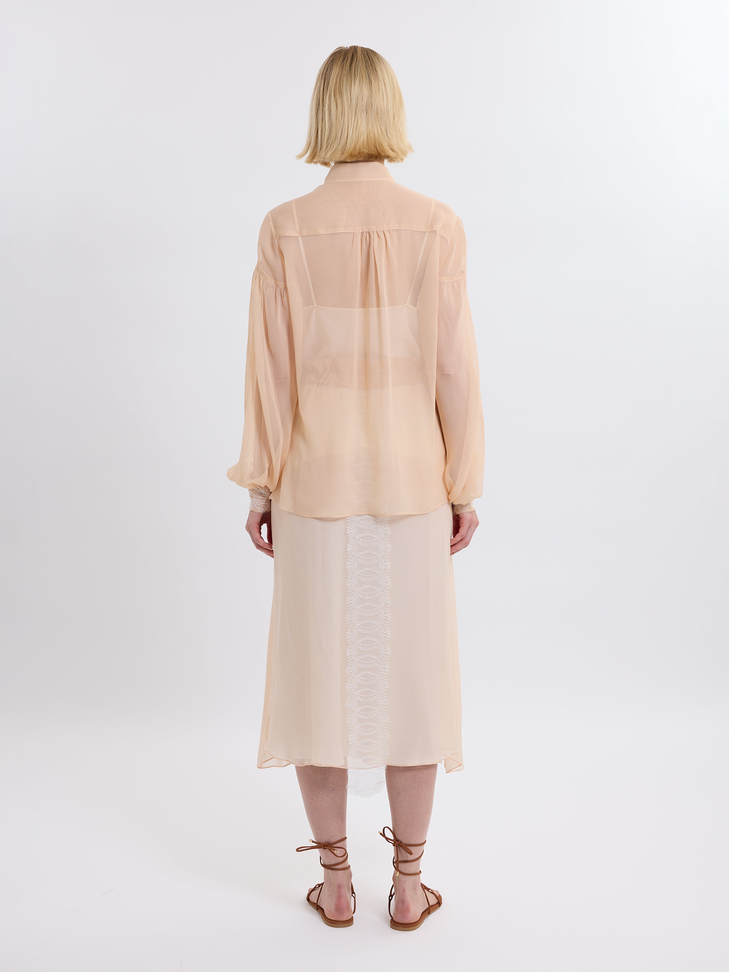 LIBERTY TOP / ITALIAN ORGANIC CHIFFON  / BLUSH