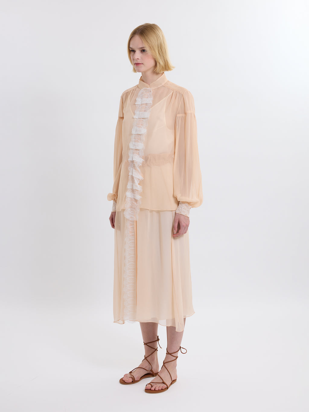 LIBERTY TOP / ITALIAN ORGANIC CHIFFON  / BLUSH