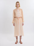 GATHERED RUFFLE SKIRT / ORGANIC SILK CHIFFON / BLUSH