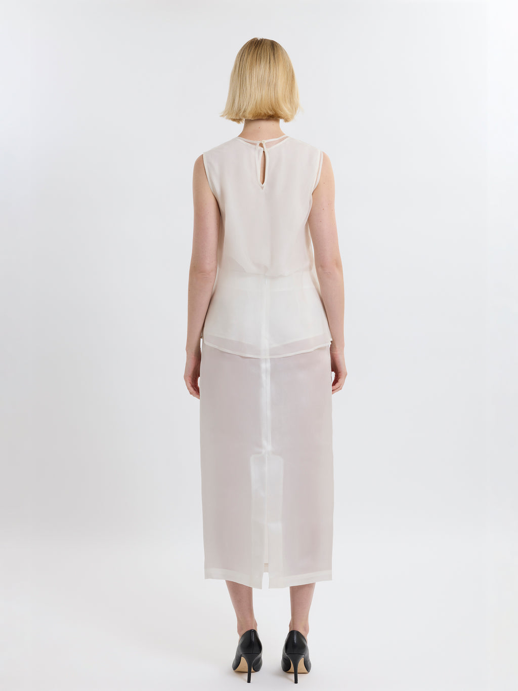 VICTORIA FAN TOP / ORGANIC SILK ORGANZA / GREIGE / LIMITED EDITION