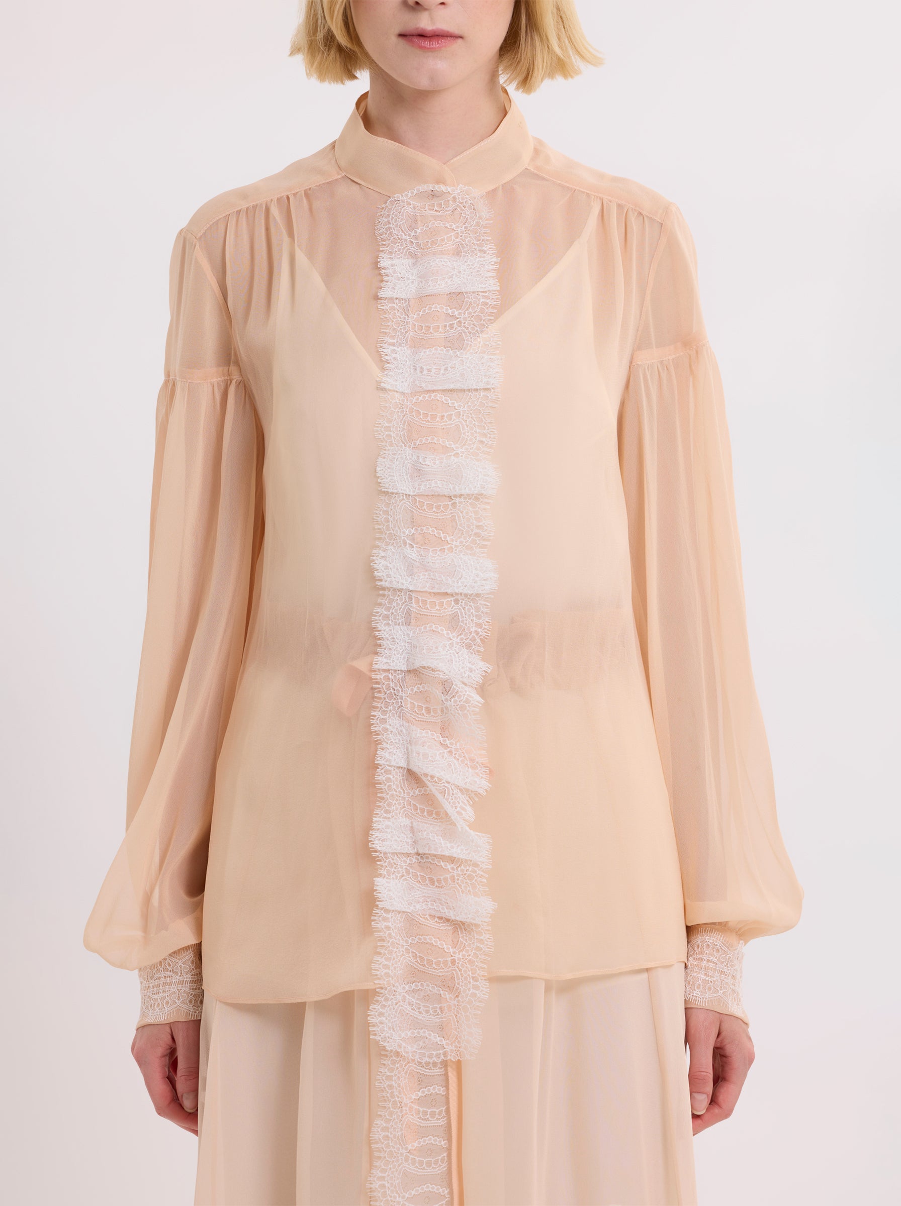 LIBERTY TOP / ITALIAN ORGANIC CHIFFON  / BLUSH